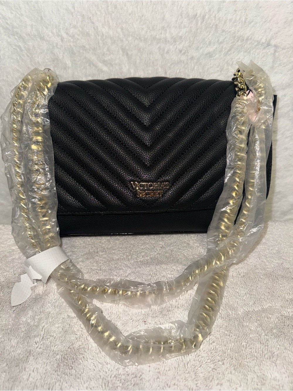 Victoria's Secret Black Quilted Chain Shoulder Bag